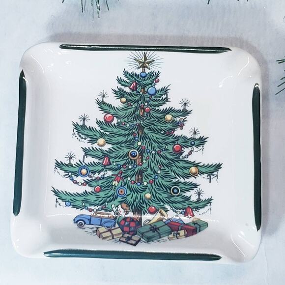 Cuthbertson Original Christmas Tree Ash Tray Trinket Plate Dish Vintage - Picture 1 of 9